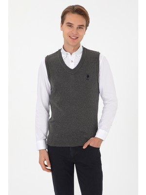 U.s. Polo Assn. Erkek Antrasit Melanj Süveter 50316843-VR081