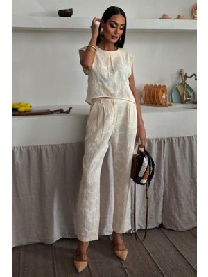 Shalina Süzüne Nakışlı Crop Takım 9796-08