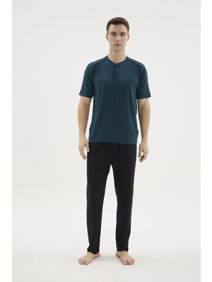 Kocabey KKT-26153 Erkek Midi Yaka Pijama Takımı