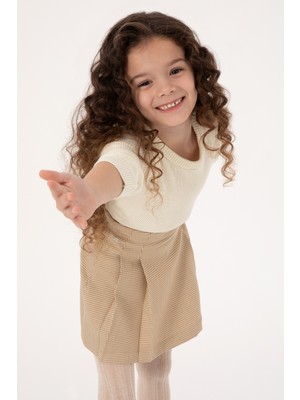 U.S. Polo Assn. Kız Çocuk Krem Bisiklet Yaka Basic Kazak 50316842-VR256