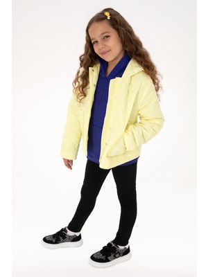 U.S. Polo Assn. Kız Çocuk Sarı Kapitone Kapüşonlu Şişme Mont 50313157-VR044