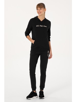 U.S. Polo Assn. Kadın Siyah Jogger Eşofman Altı Slim Fit %95 Pamuk 50314364-VR046