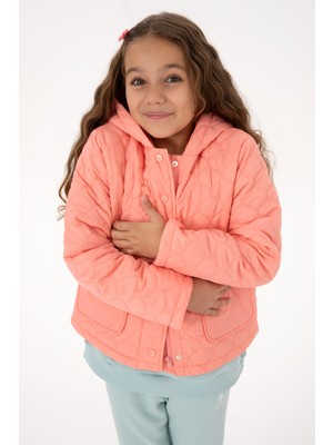 U.S. Polo Assn. Kız Çocuk Neon Pembe Kapitone Kapüşonlu Şişme Mont 50313157-VR105