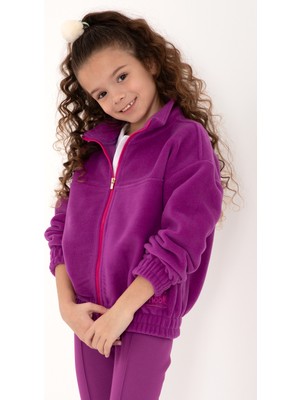 U.S. Polo Assn. Kız Çocuk Menekşe Fermuarlı Polar Sweatshirt 50318001-VR037