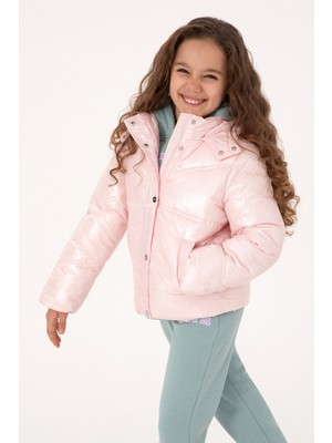 U.S. Polo Assn. Kız Çocuk Açık Pembe Kapüşonlu Mont 50313056-VR078