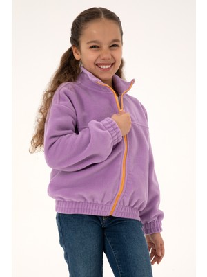 U.S. Polo Assn. Kız Çocuk Lila Fermuarlı Polar Sweatshirt 50318001-VR034