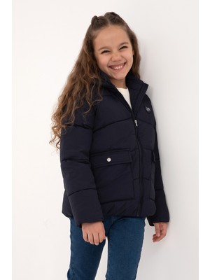 U.S. Polo Assn. Kız Çocuk Lacivert Kapüşonlu Mont 50313057-VR033