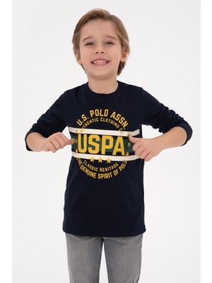 U.S. Polo Assn. Erkek Çocuk Lacivert Bisiklet Yaka Süprem Sweatshirt 50316535-VR033