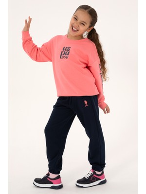 U.S. Polo Assn. Kız Çocuk Neon Pembe Eşofman Takımı 50318954-VR105