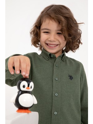 U.s. Polo Assn. Erkek Çocuk Haki Gömlek Basic 50316769-VR027