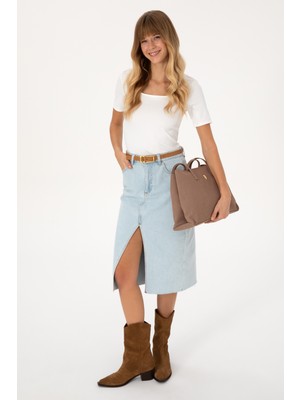 U.S. Polo Assn. Kadın Vizon Süet Kol Çantası 50317827-VR197