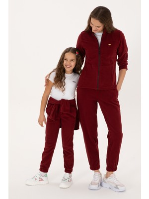 U.S. Polo Assn. Kız Çocuk Bordo Jogger Polarlı Eşofman Altı 50318822-VR014