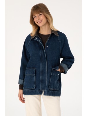 U.S. Polo Assn. Kadın Koyu Mavi Jean Gömlek Ceket 50309434-DN0023