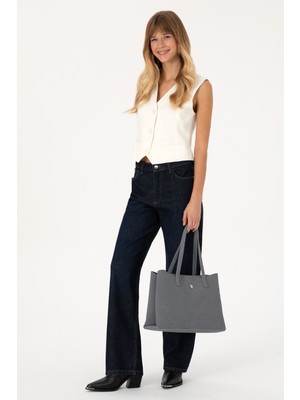 U.S. Polo Assn. Kadın Gri Süet Kol Çantası 50317827-VR024