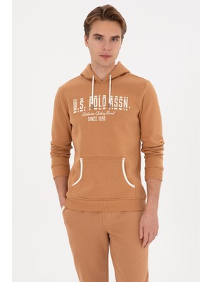 U.S. Polo Assn. Erkek Regular Fit Kapüşonlu Camel Sweatshirt 50315527-VR015