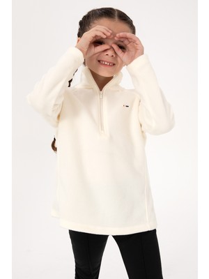 U.S. Polo Assn. Kız Çocuk Krem Polarlı Yarım Fermuarlı Sweatshirt 50317884-VR256