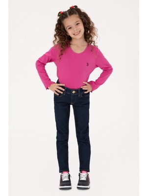 U.S. Polo Assn. Kız Çocuk Koyu Mavi Slim Fit Jean Pantolon 50317873-DN0023