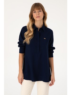 U.s. Polo Assn. Kadın Lacivert Gömlek Desenli 50316411-VR033