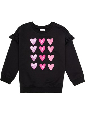 U.s. Polo Assn. Kız Çocuk Siyah Sweatshirt 50317912-VR046
