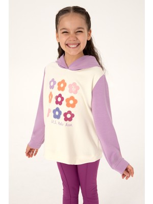 U.S. Polo Assn. Kız Çocuk Lila Kapüşonlu Sweatshirt 50318011-VR034