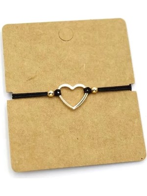 Die Grup Halka Kalp Ip Bileklik - Siyah