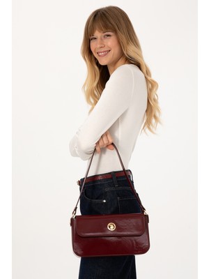 U.S. Polo Assn. Kadın Bordo Rugan Kol Çantası 50317814-VR014