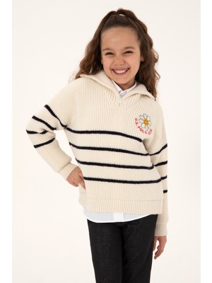 U.S. Polo Assn. Kız Çocuk Krem Kazak 50316289-VR071