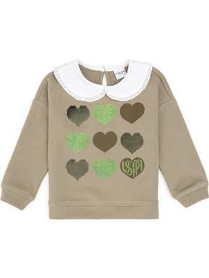 U.s. Polo Assn. Kız Çocuk Açık Haki Sweatshirt 50317879-VR183