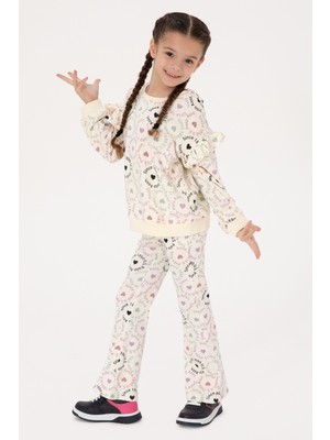 U.S. Polo Assn. Kız Çocuk Krem İspanyol Paça Tayt 50318086-VR256