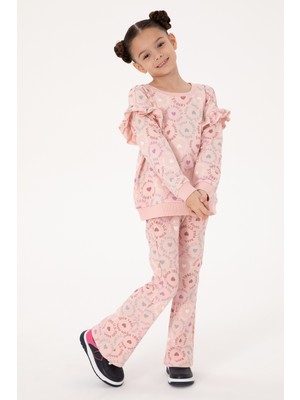 U.S. Polo Assn. Kız Çocuk Pudra İspanyol Paça Tayt 50318086-VR042