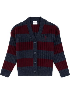 U.S. Polo Assn. Kız Çocuk Lacivert Hırka (Triko) Oversize Fit Günlük Kullanım İçin