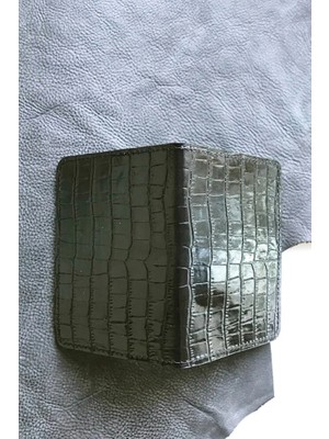 VİP GİFT Voyager Hakiki Deri Pasaport Kılıfı Croco Siyah