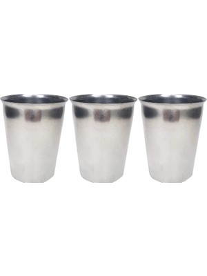 Die Grup 3 Adet Paslanmaz Çelik Krom Bardak 9 x 7,5 x 5,5cm