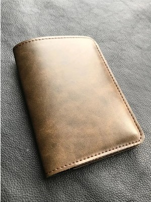 VİP GİFT Voyager Pasaport Kılıfı Minimalist Vegan Suni Deri Pasaportluk Kahverengi