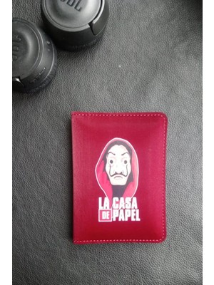 VİP GİFT La Casa De Papel Vegan Deri Pasaport Kılıfı Bordo Rengi