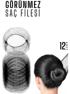 Nacario Mey Ithalat® Siyah Saç Filesi Görünmez 12 Adet