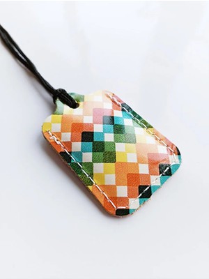 VİP GİFT Küçük Dörtgen Cevşen Dualı Kolye Muska Hakiki Deri El Yapımı