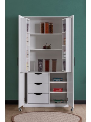 Hermobi Terra Erzak Dolabı 2 Kapaklı Büyük Kiler Dolabı