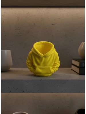 Nacario Mey Ithalat® Sarı Hoodie Kalemlik 10X10 cm Masa Üstü Düzenleyici