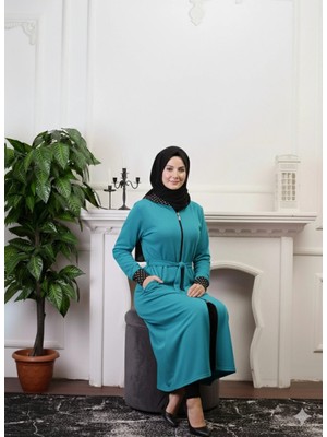 Defka Sonbahar/kışlık Fermuarlı Kadın Gecelik/sabahlık