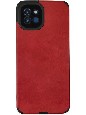 Nacario Mey Ithalat®  Samsung Galaxy A03 Kılıf Loop Deri Silikon - Kırmızı