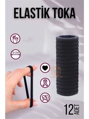 SHC4200 Turk Elastik Toka 12 Adet Si̇yah