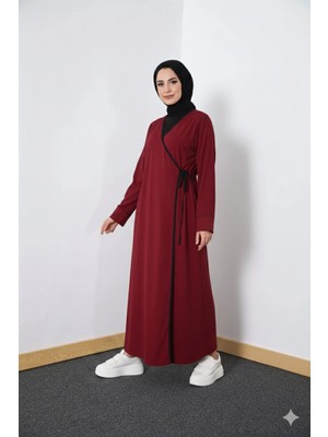 Defka Tek Parça Kruvaze Yandan Bağlamalı Kadın Namaz Elbisesi Sabahlık
