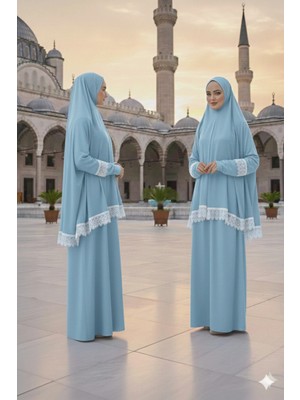 Defka Iki Parça Etekli Şık Modern Kadın Namaz Elbisesi Takımı