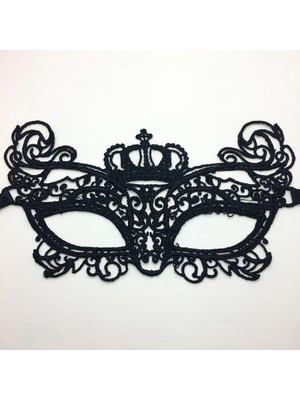 İlanib Ticaret Mey Ithalat® Siyah Renk Dantel Kesim Dantel Işlemeli Balo Parti Maskesi 9 No