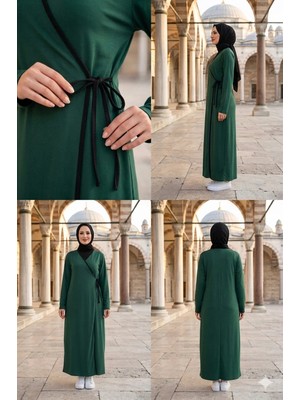 Defka Yandan Bağlamalı Kruveze Rahat Kesim Kadın Namaz Elbisesi/sabahlık