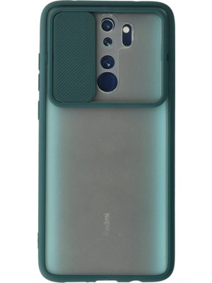 Nacario Mey Ithalat®   Redmi Note 8 Pro Kılıf Palm Buzlu Kamera Sürgülü Silikon - Yeşil