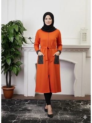 Defka Sonbahar/kışlık Fermuarlı Kadın Gecelik/sabahlık