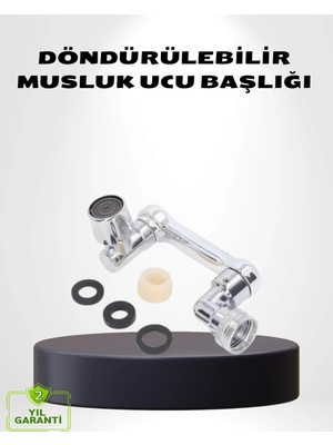 İlanib Ticaret Mey Ithalat® 1080° Dönebilen Musluk Ucu – Su Tasarruflu, Esnek ve 360° Çift Eksenli Başlık