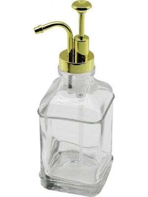 Pileli Store Kare Cam Şişe - Şeffaf Sıvı Sabunluk 500ML Pompa - Musluk Ayrık Model Başlı (4887)